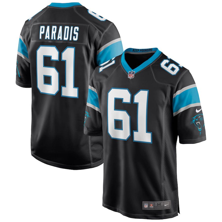 Men Carolina Panthers #61 Matt Paradis Nike Black Game NFL Jersey